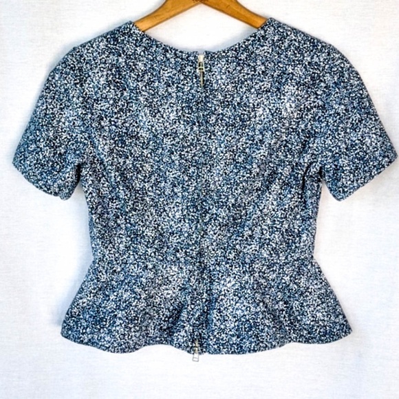 Gap Blue Speckled Peplum Top, sz: 0 - Picture 8 of 12